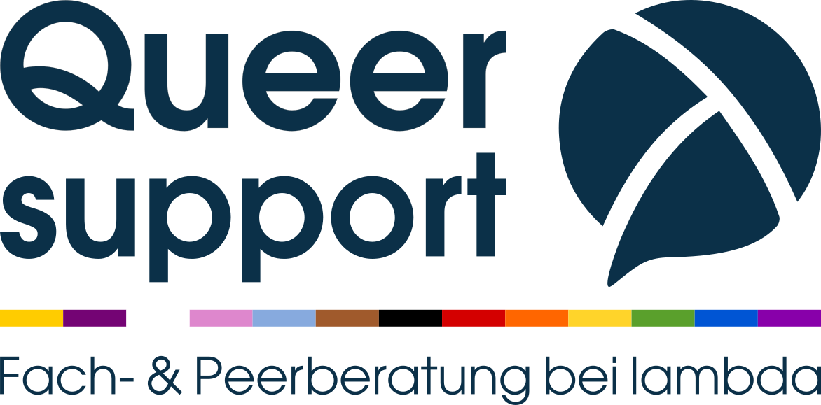 logo Queersupport dunkelblau mit weissem Hintergrund